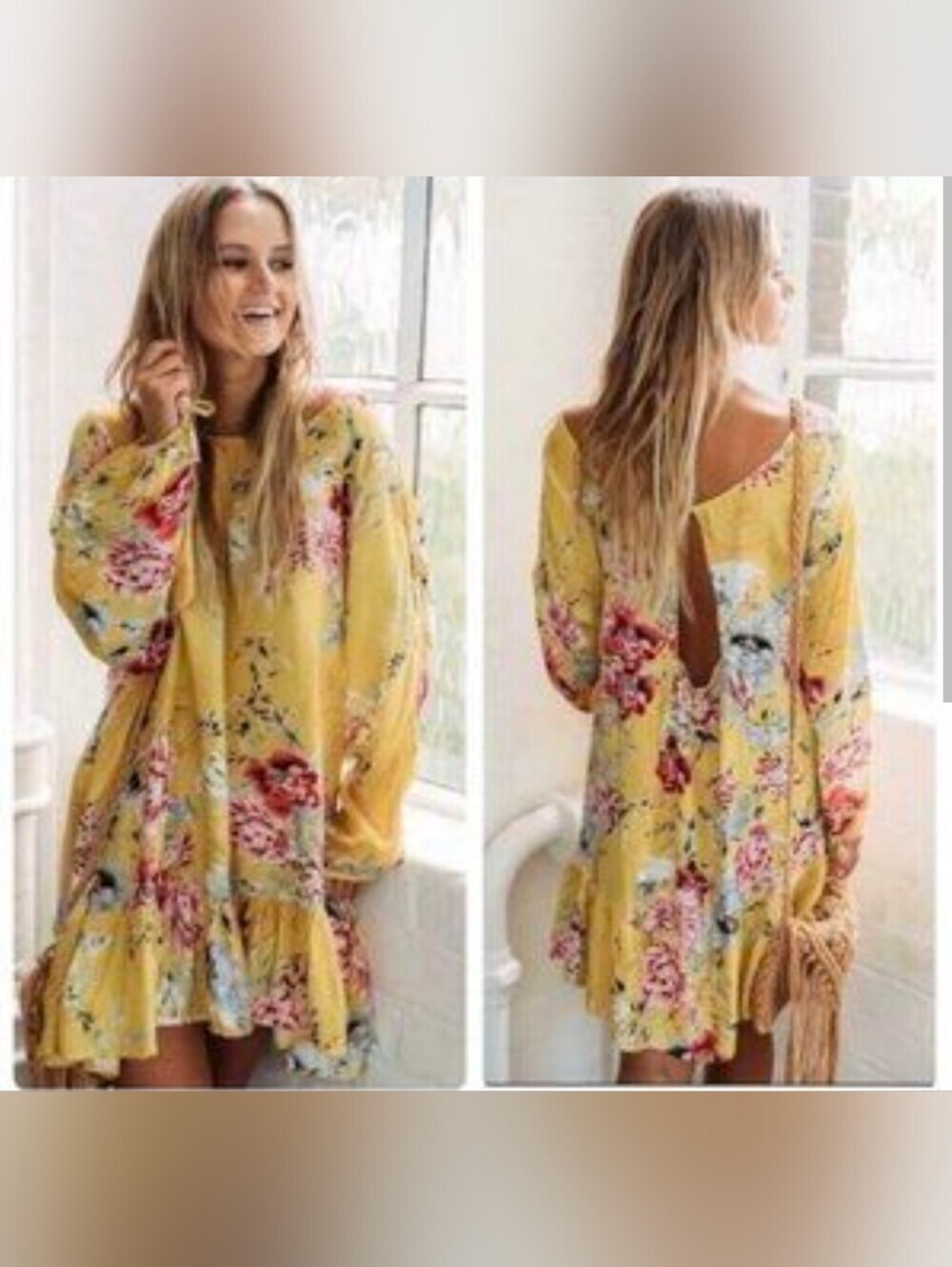 Jaase at Anthropologie Summer Sunshine Maya Long Sleeve Boho Tunic Top/Dress